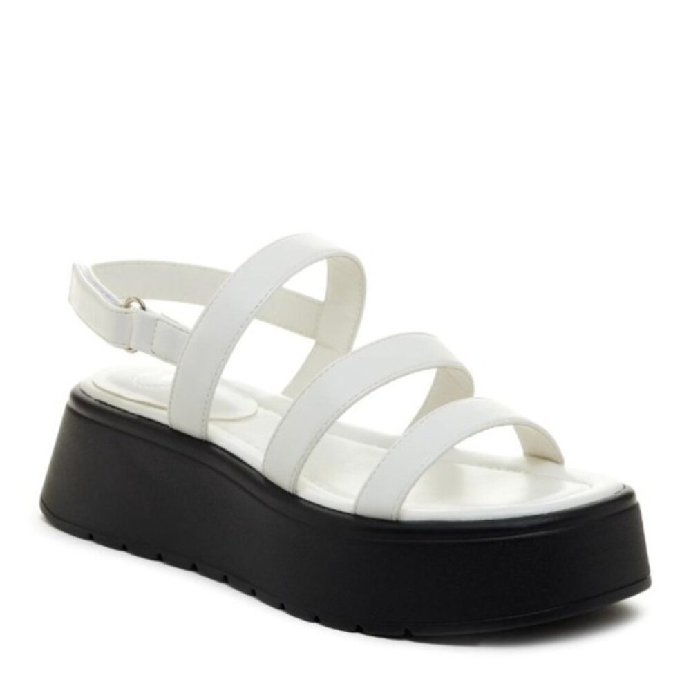 Rocketdog NWOT White Strappy Platform Sandals Size 10 Adjustable Ankle Strap